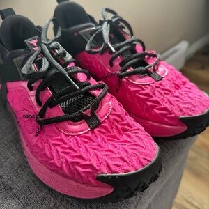 Under Armour Project Rock hot pink and black women’s Trainers Size 9.5